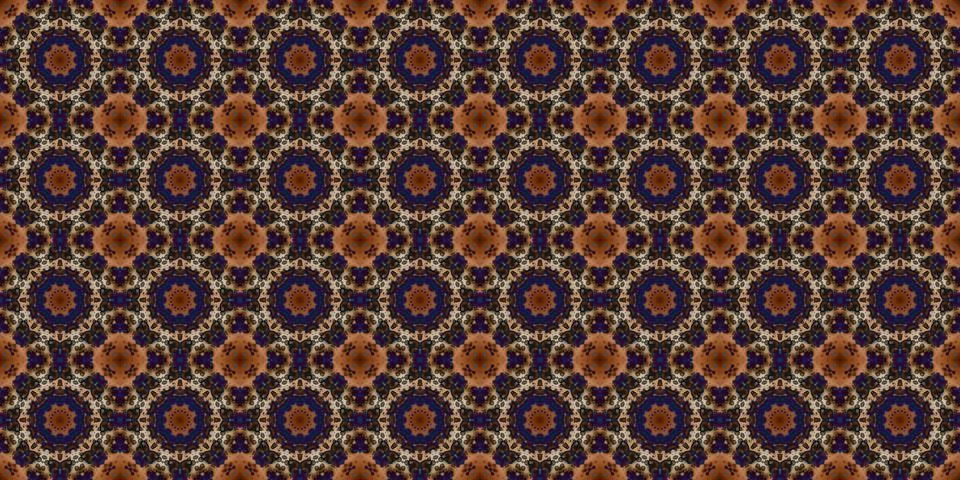Seamless pattern of geometric flowers. Space texture. Illustrazione stock