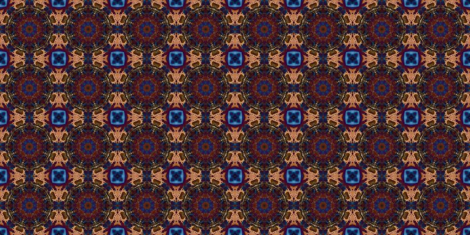 Seamless pattern of geometric flowers. Space texture. Illustrazione stock
