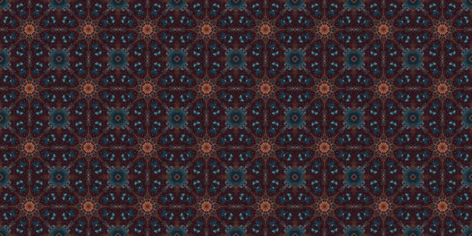 Seamless pattern of geometric flowers. Space texture. Illustrazione stock