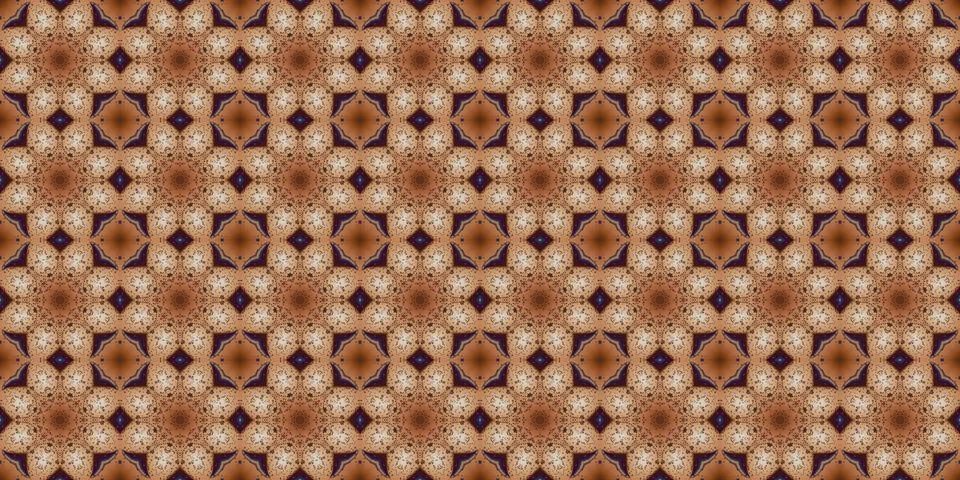Seamless pattern of geometric flowers. Space texture. Stock Illustration