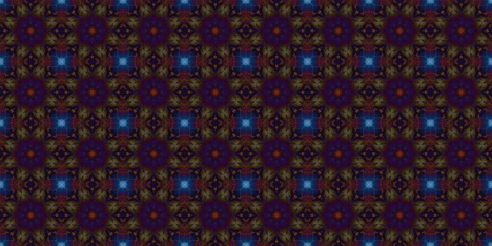 Seamless pattern of geometric flowers. Space texture. Stock Illustration