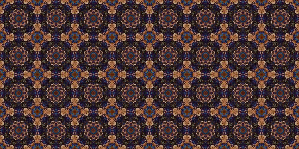 Seamless pattern of geometric flowers. Space texture. Illustrazione stock