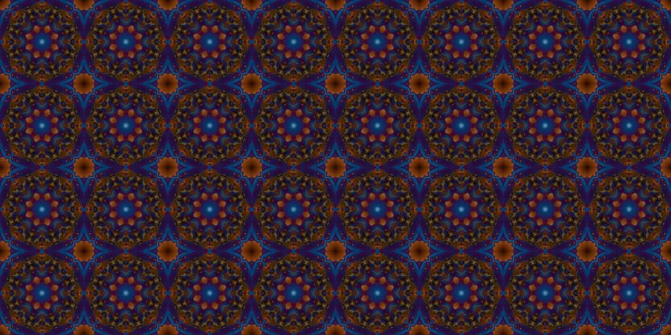 Seamless pattern of geometric flowers. Space texture. Illustrazione stock