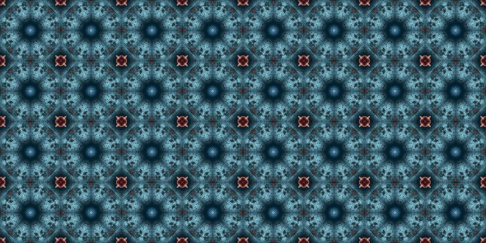 Seamless pattern of geometric flowers. Space texture. Illustrazione stock