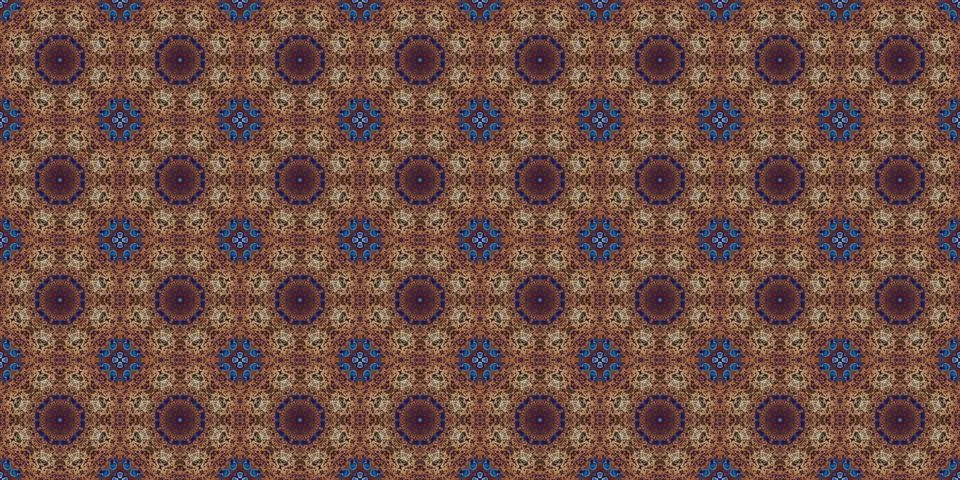 Seamless pattern of geometric flowers. Space texture. Illustrazione stock