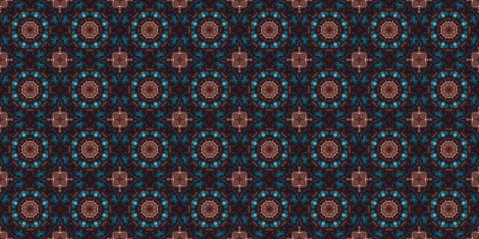 Seamless pattern of geometric flowers. Space texture. Illustrazione stock