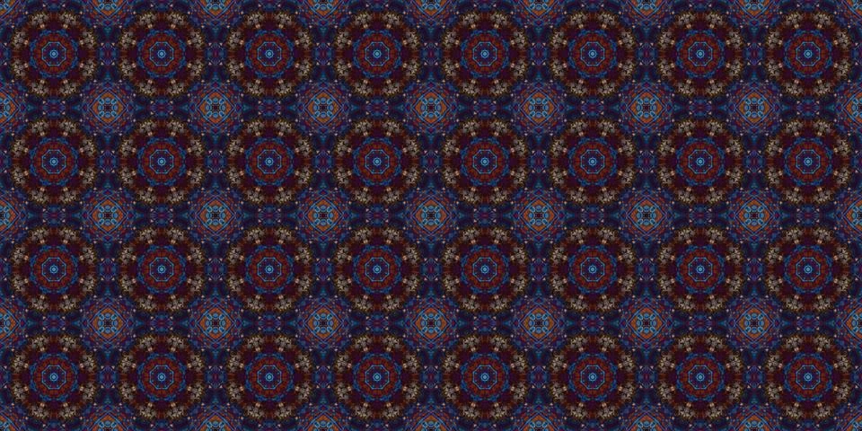 Seamless pattern of geometric flowers. Space texture. Illustrazione stock