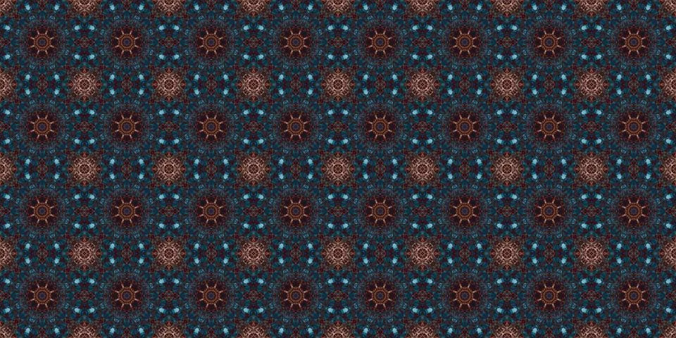Seamless pattern of geometric flowers. Space texture. Illustrazione stock