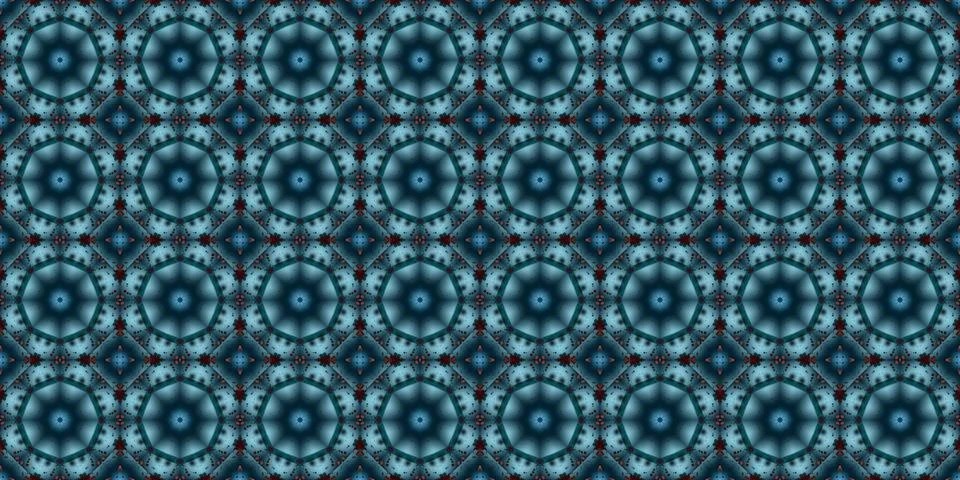 Seamless pattern of geometric flowers. Space texture. Illustrazione stock