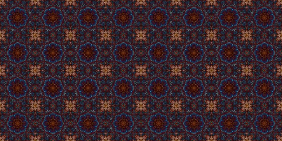 Seamless pattern of geometric flowers. Space texture. Illustrazione stock