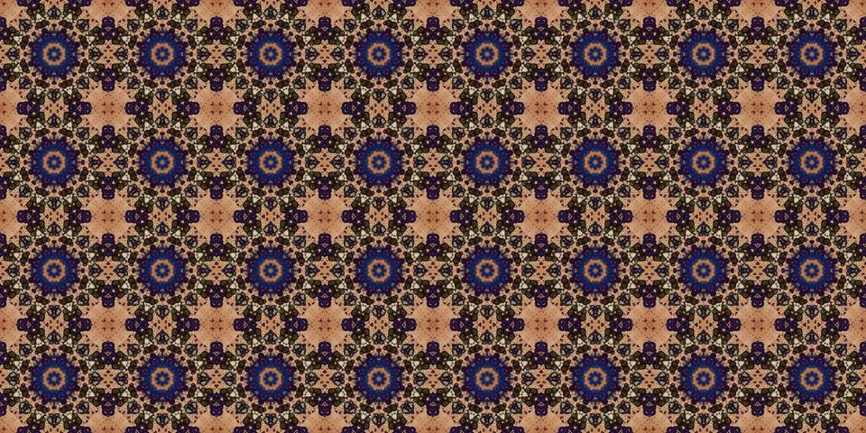 Seamless pattern of geometric flowers. Space texture. Illustrazione stock