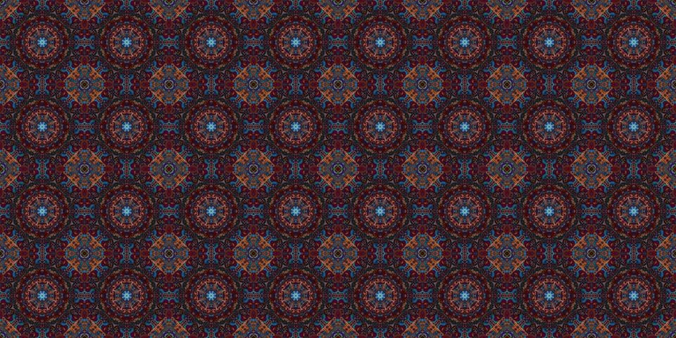 Seamless pattern of geometric flowers. Space texture. Illustrazione stock