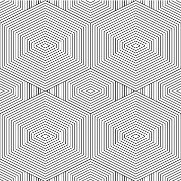 Seamless pattern with geometric forms by lines Stock Illustration