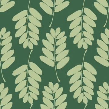 Seamless pattern with geometric leaves. Botanical wallpaper. Summer vintage l Stock Illustration