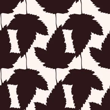 Seamless pattern with geometric maple leaves. Fabric texture. Fall season. Illustrazione stock