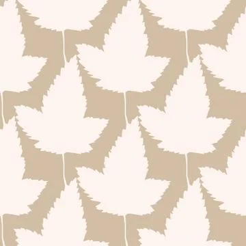 Seamless pattern with geometric maple leaves. Simple autumn leaves. Stock Illustration