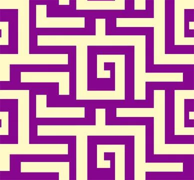 Seamless pattern geometric maze flat Stock Illustration
