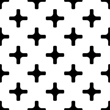 Seamless pattern, geometric minimalist texture, black crosses-plus signs. M.. イラスト素材