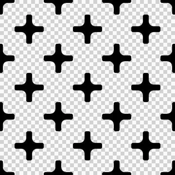 Seamless pattern, geometric minimalist texture, black crosses-plus signs. M.. イラスト素材