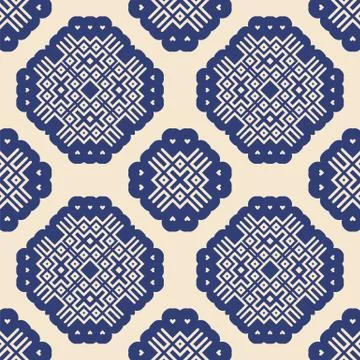 Seamless pattern geometric ornament with squares and heart Stock Illustration