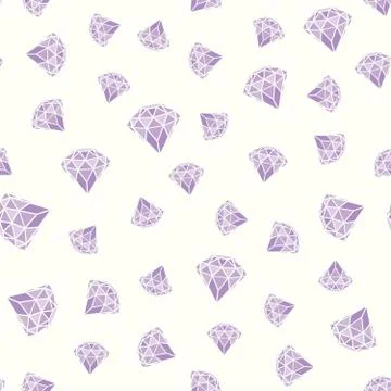 Seamless pattern of geometric purple pink diamonds on white background. Trendy Stock Illustration