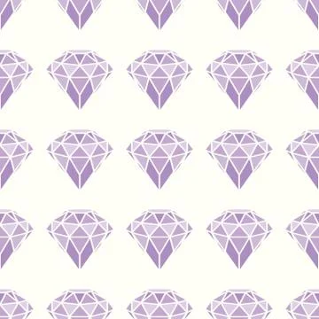 Seamless pattern of geometric purple pink diamonds on white background. Trendy Stock Illustration