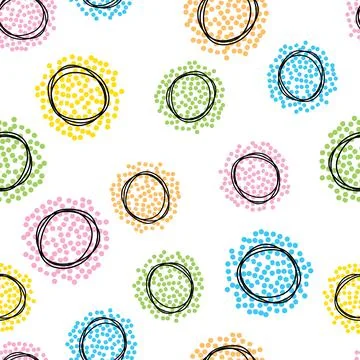 Seamless pattern with geometric round shapes and circles. 스톡 일러스트