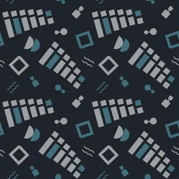 Seamless pattern with geometric shapes. Abstract drawing in the form of rec.. Illustrazione stock