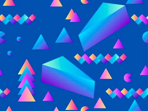 Seamless pattern with geometric shapes and gradient. Background for promotion Illustrazione stock