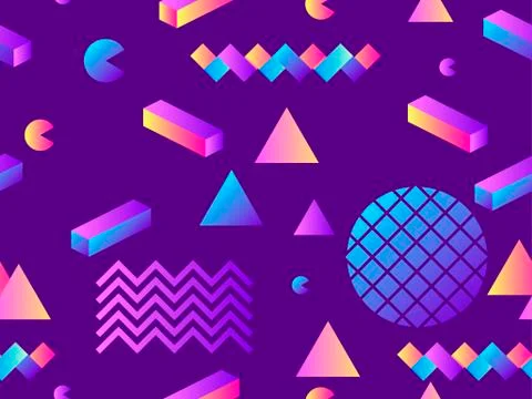 Seamless pattern with geometric shapes and gradient. Background for promotion Stock Illustration