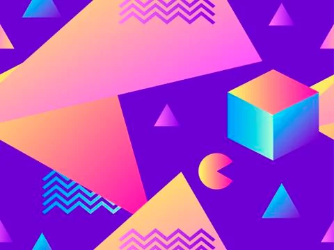 Seamless pattern with geometric shapes and gradient. Background for promotion Stockillustratie