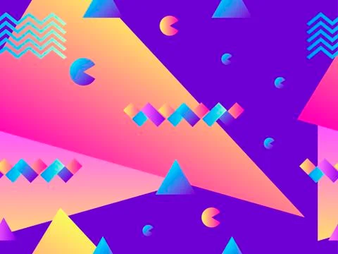 Seamless pattern with geometric shapes and gradient. Background for promotion Stock Illustration