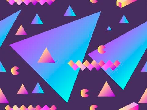 Seamless pattern with geometric shapes and gradient. Background for promotion Illustrazione stock