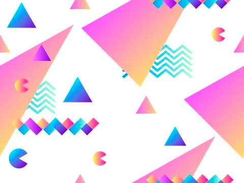 Seamless pattern with geometric shapes and gradient. Background for promotion Stock Illustration