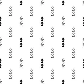 Seamless pattern of geometric shapes. Black and white vector illustration 스톡 일러스트