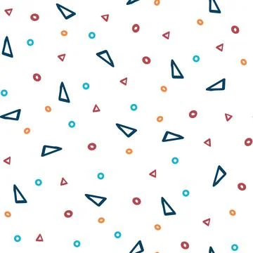 Seamless pattern with geometric shapes . Cartoon style flat design. Stock Illustration