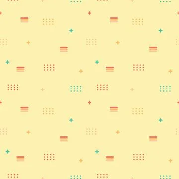Seamless pattern geometric shapes for child cloth. Different size elements .. Stock Illustration