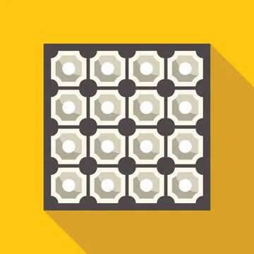 Seamless pattern with geometric shapes forming square tiles with long shadow 스톡 일러스트