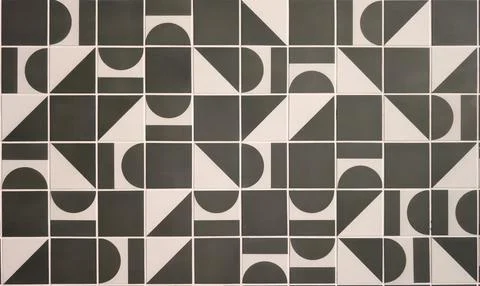 Seamless pattern with geometric shapes gray black white patterns in modern .. Stock Photos