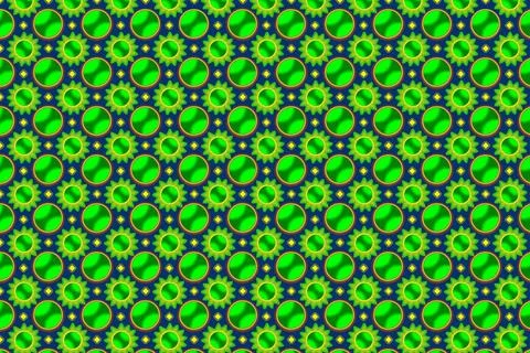 Seamless pattern. Geometric shapes of green on a blue background Geometric... Foto stock