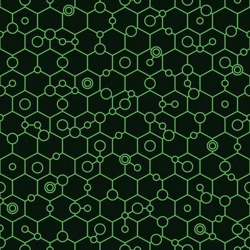 Seamless pattern with geometric shapes, hexagon, circle Stock Illustration