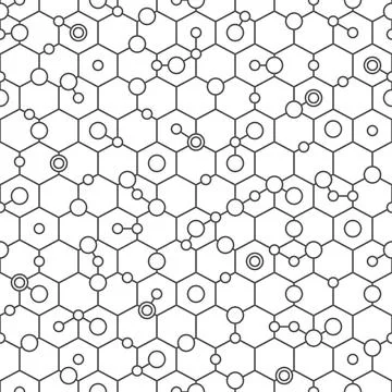 Seamless pattern with geometric shapes, hexagon, circle イラスト素材