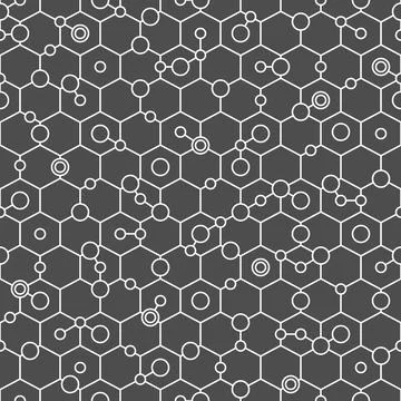 Seamless pattern with geometric shapes, hexagon, circle Stock Illustration