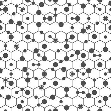 Seamless pattern with geometric shapes, hexagon, circle Stockillustratie