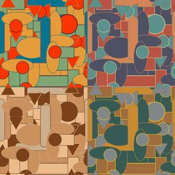 Seamless pattern of geometric shapes Stock Illustration