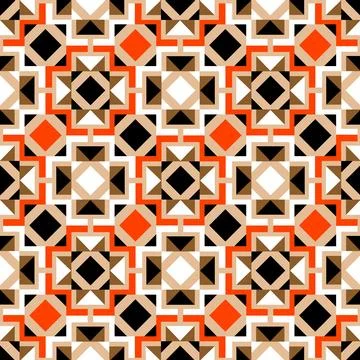 Seamless pattern with geometric shapes like a mosaic Stock Illustration