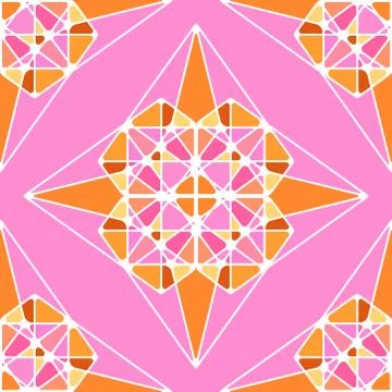 Seamless pattern of geometric shapes. Sacred geometry abstract symbols. Alche Stock Illustration