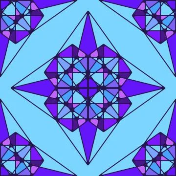 Seamless pattern of geometric shapes. Sacred geometry abstract symbols. Alche Stock Illustration