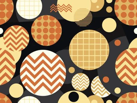 Seamless pattern with geometric shapes in the style of the 80s. Circles with  Stock-Illustration