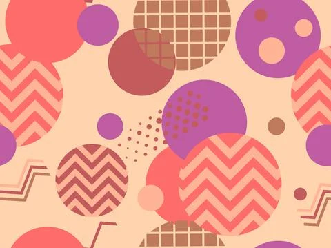 Seamless pattern with geometric shapes in the style of the 80s. Trendy retro  Stock Illustration